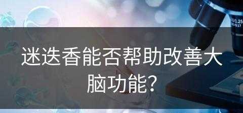 迷迭香能否帮助改善大脑功能？